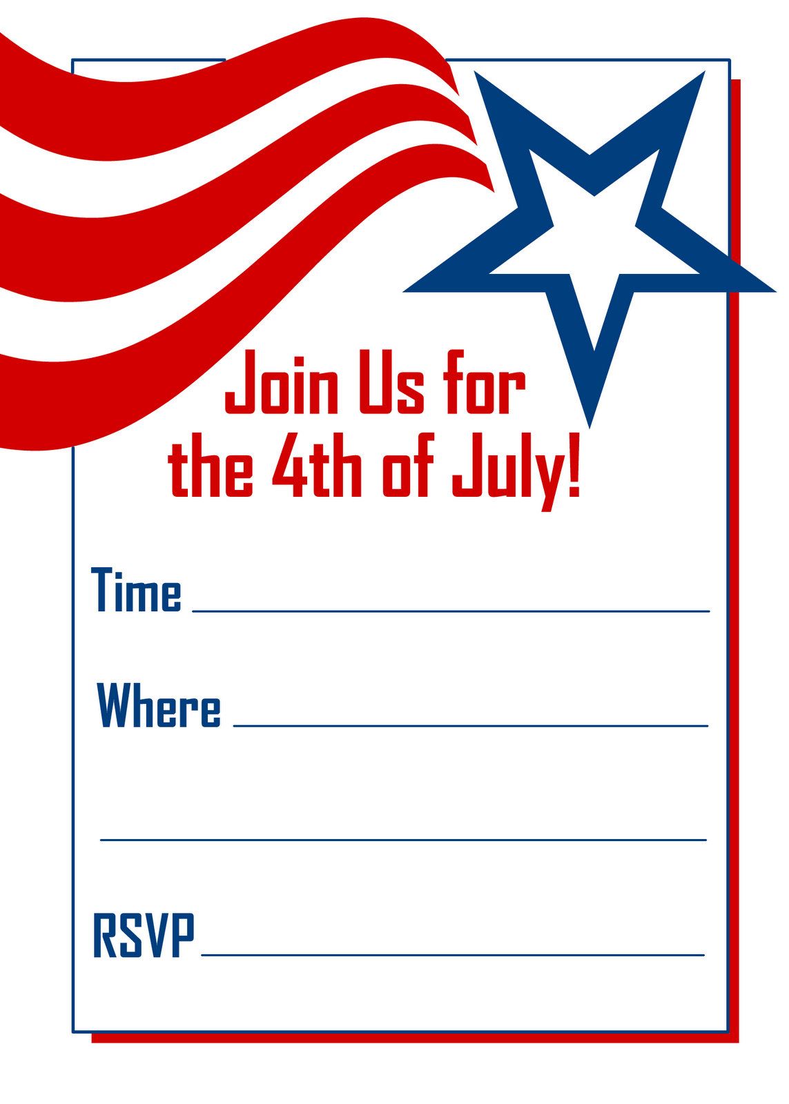 4th Of July Invitations Free Printable Red White Blue 4th Of intended for size 1143 X 1600