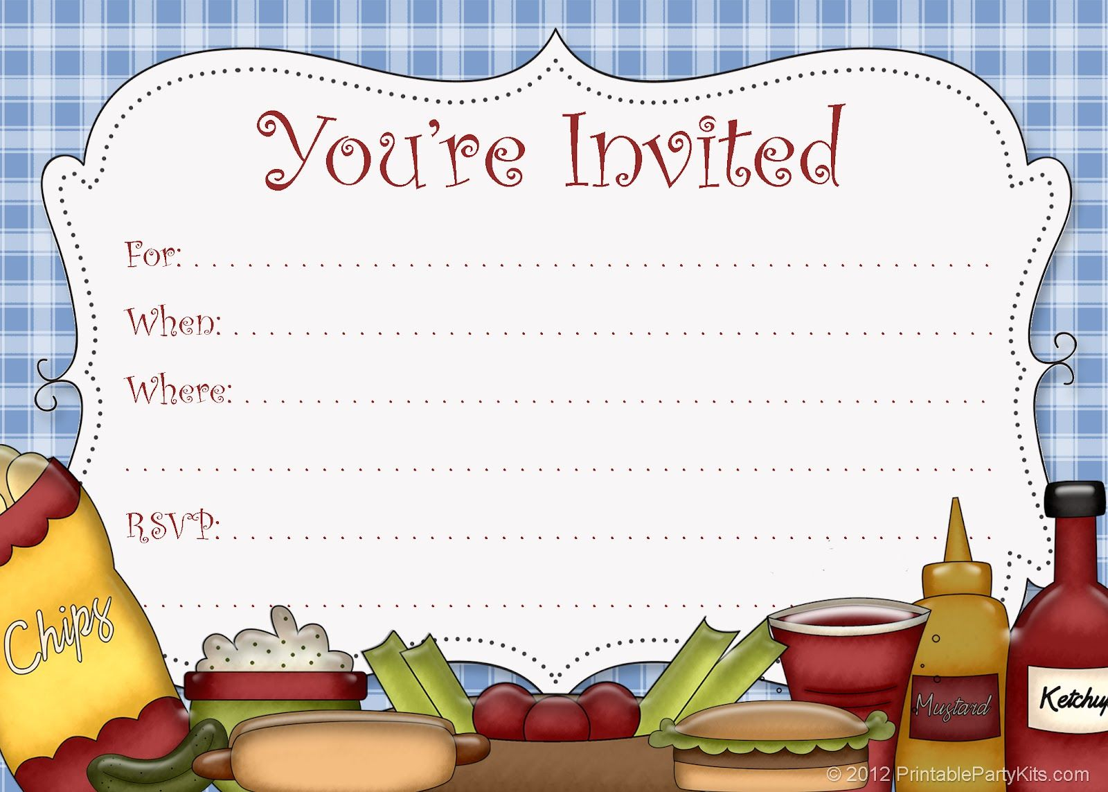 5 Best Images Of Free Printable Cookout Invitations Party Things intended for measurements 1600 X 1143