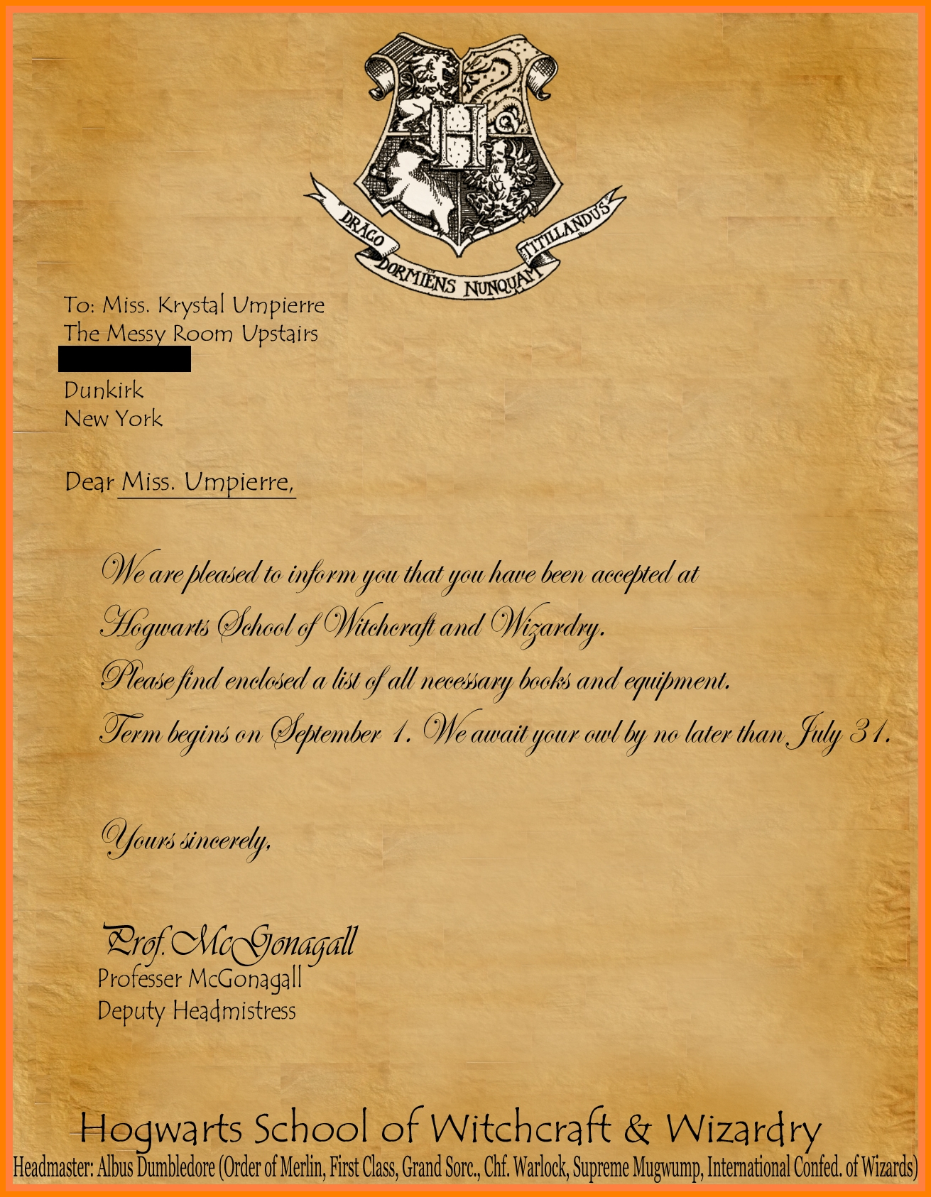 5 Harry Potter Acceptance Letter Font Free Download Plastic Mouldings throughout dimensions 1311 X 1686