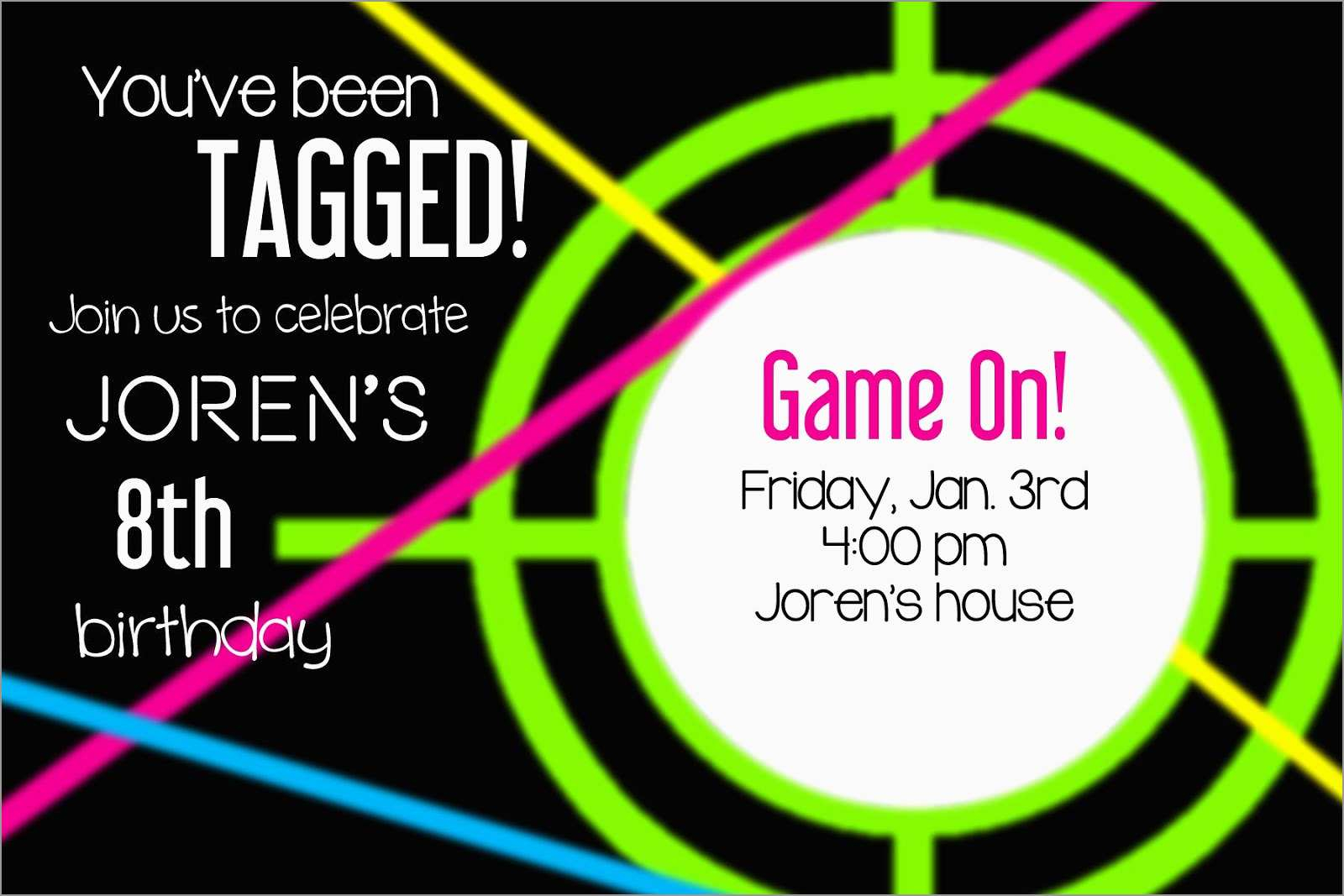 50 Create Amazing Laser Tag Birthday Party Invitation Template Free inside proportions 1600 X 1067