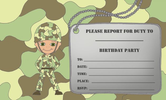 50 Customize Our Easy To Use Army Birthday Invitation Template inside dimensions 1772 X 1244