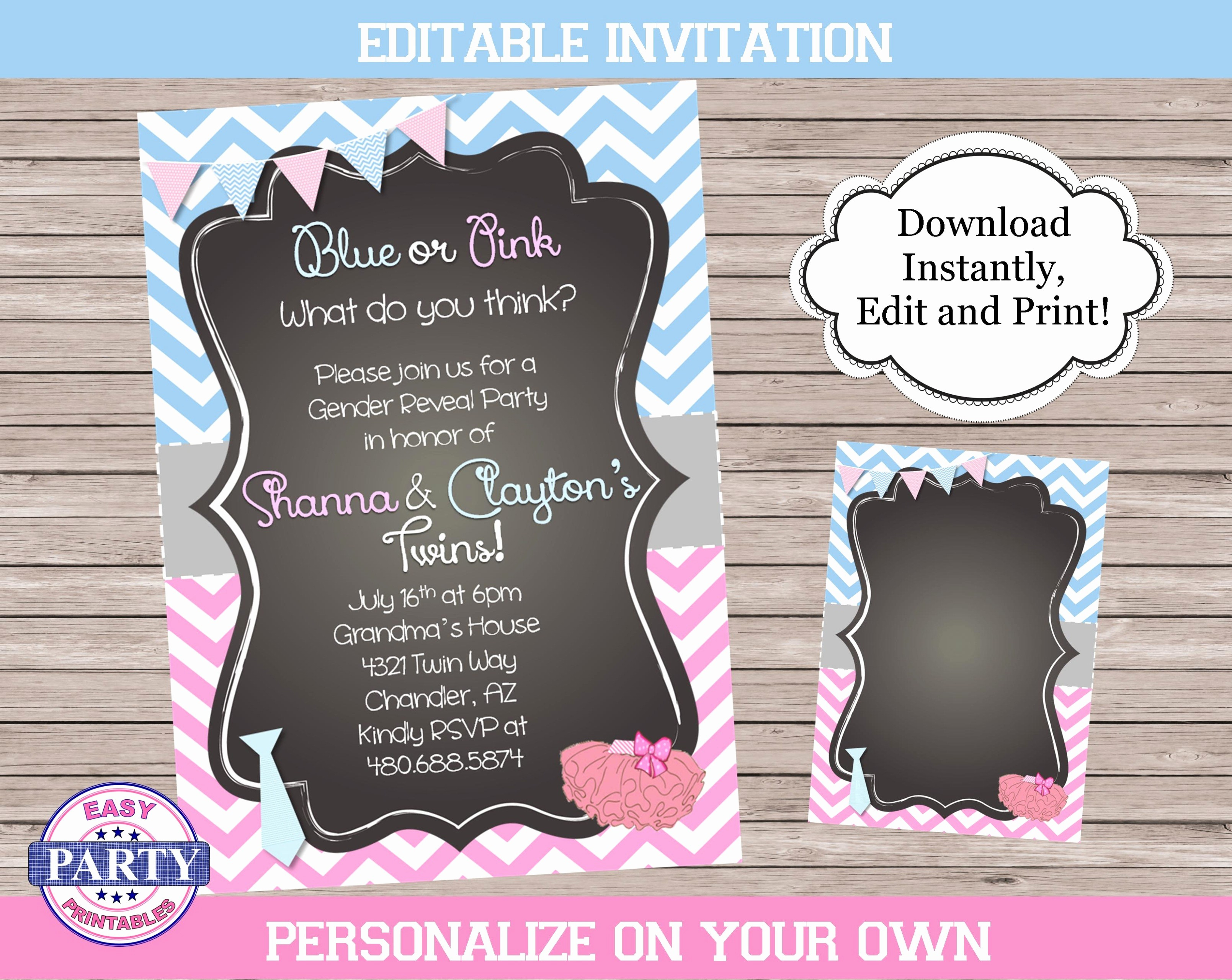 50 Gender Reveal Invitation Templates Culturatti for sizing 3218 X 2560