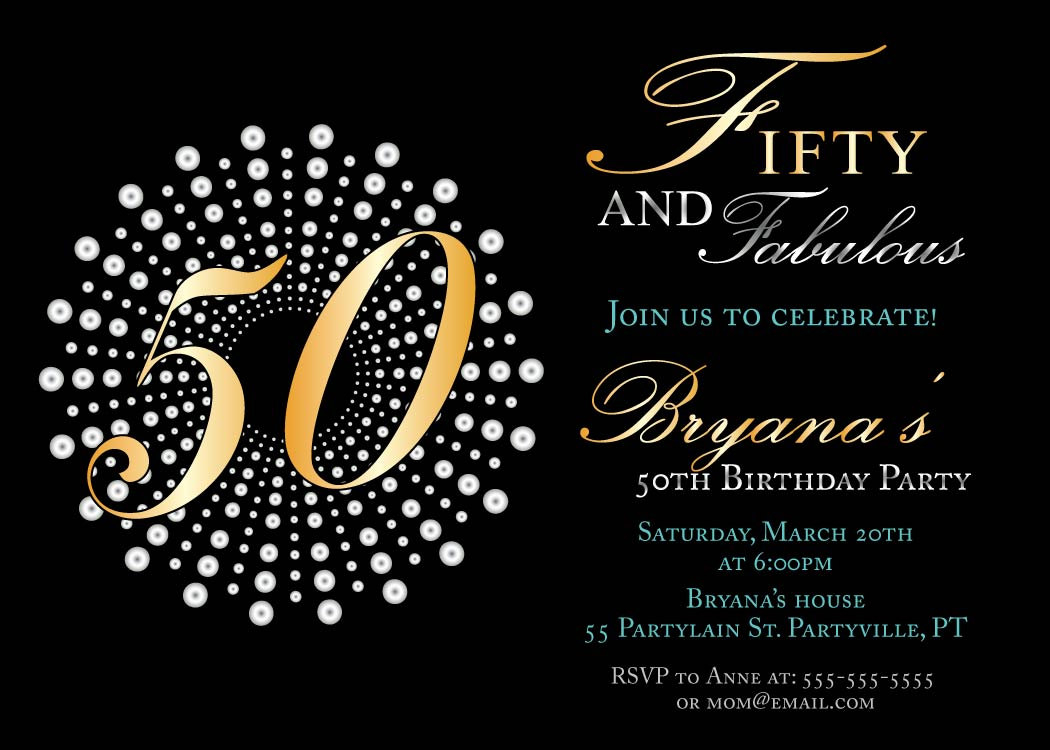 50th Birthday Invitations Free Birthday Invitation Examples inside proportions 1050 X 750