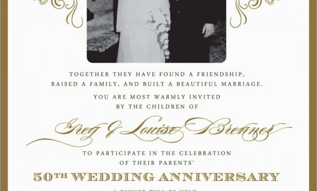 50th Wedding Anniversary Invitations Free Templates Marvelous Golden throughout proportions 1071 X 1500