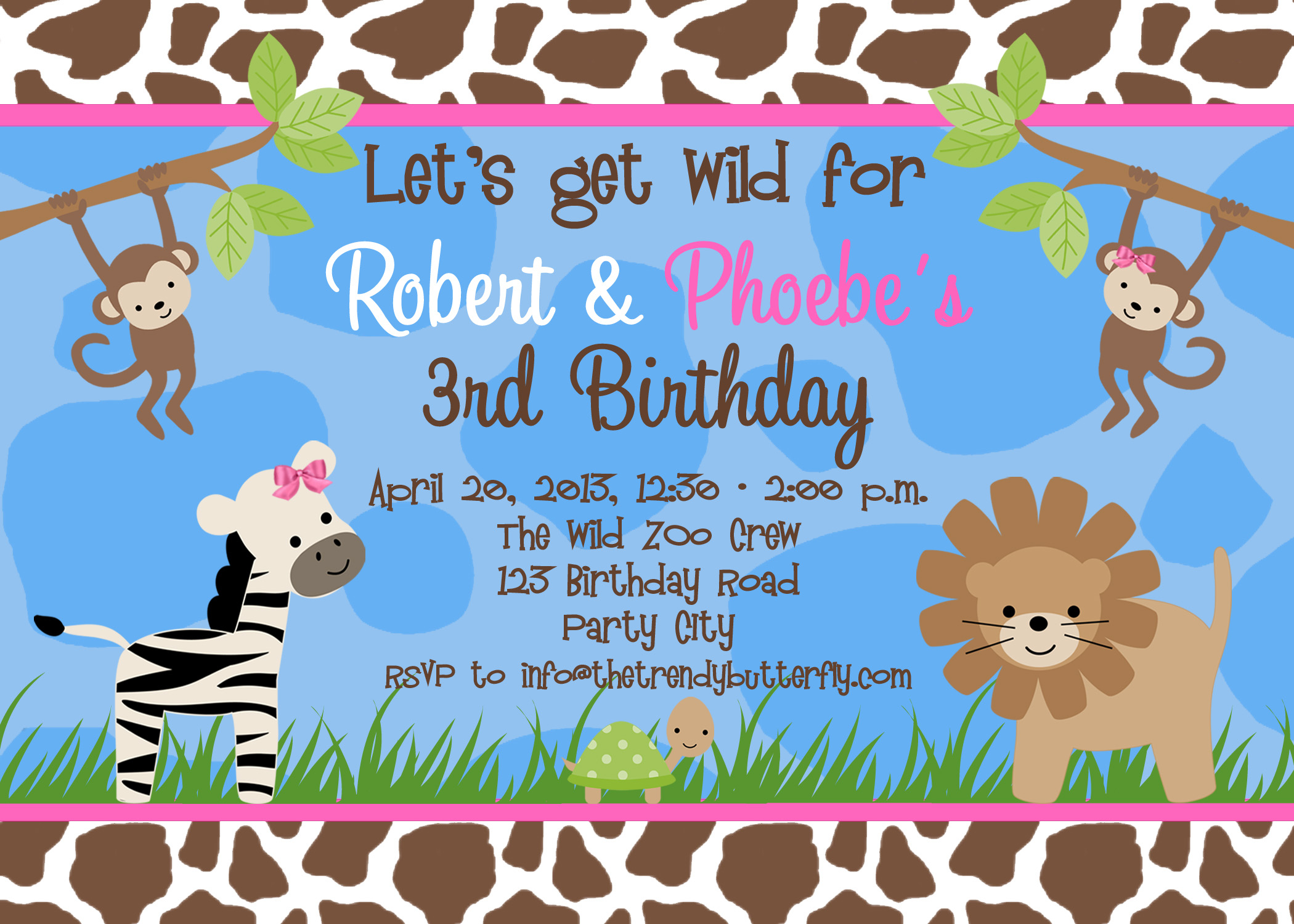 52 Special Safari Birthday Invitation Template Free Customize With for measurements 2100 X 1500