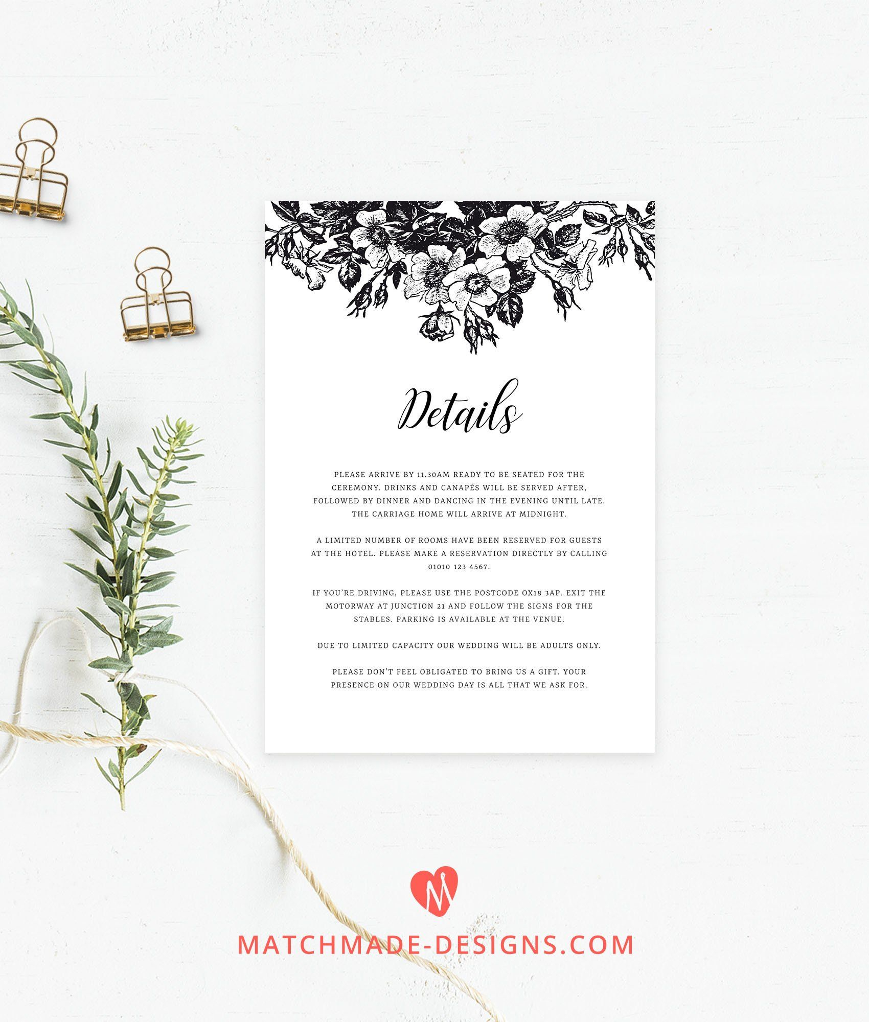 53 Customize Our Easy To Use Wedding Invitation Information Insert with regard to dimensions 1700 X 2000