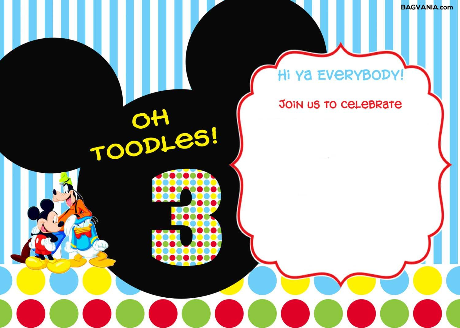 57 Create Amazing Editable Mickey Mouse Birthday Invitation Template inside measurements 1500 X 1071