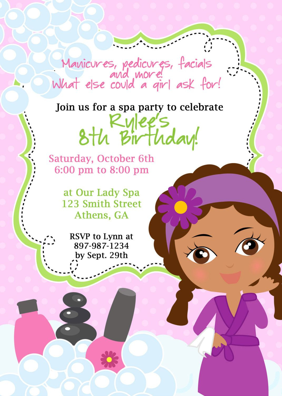 59 Customize Our Easy To Use Spa Party Invitation Template throughout proportions 1071 X 1500