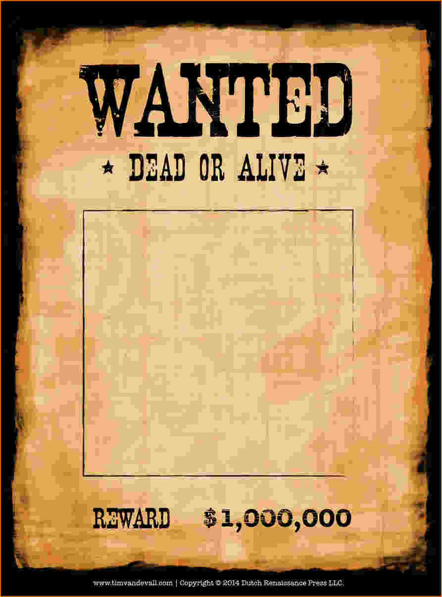 6 Most Wanted Poster Template Teknoswitch intended for measurements 893 X 1204