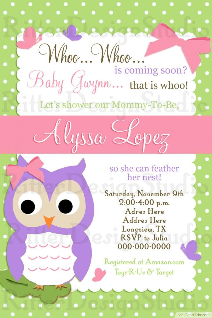 6 Smart Owl Ba Shower Invitations Printables Ideas For Kids throughout sizing 730 X 1095
