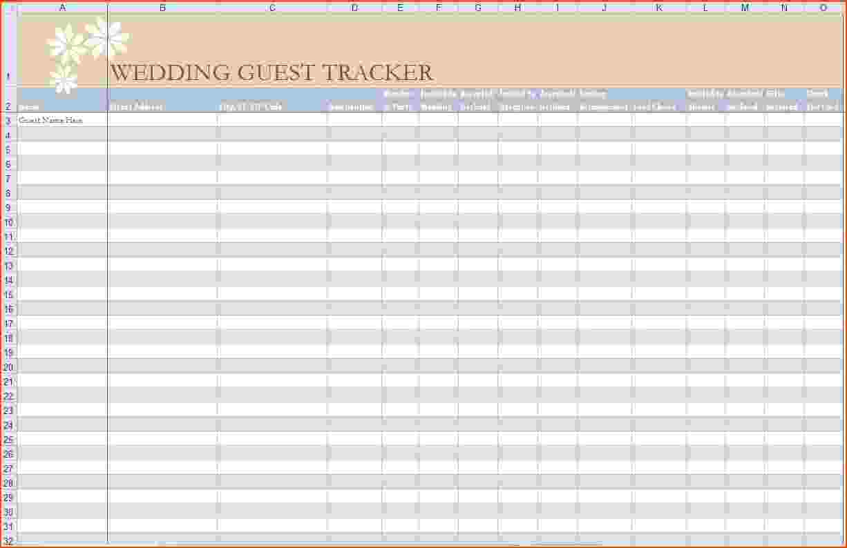 6 Wedding Guest List Excel Bookletemplate regarding measurements 1226 X 794