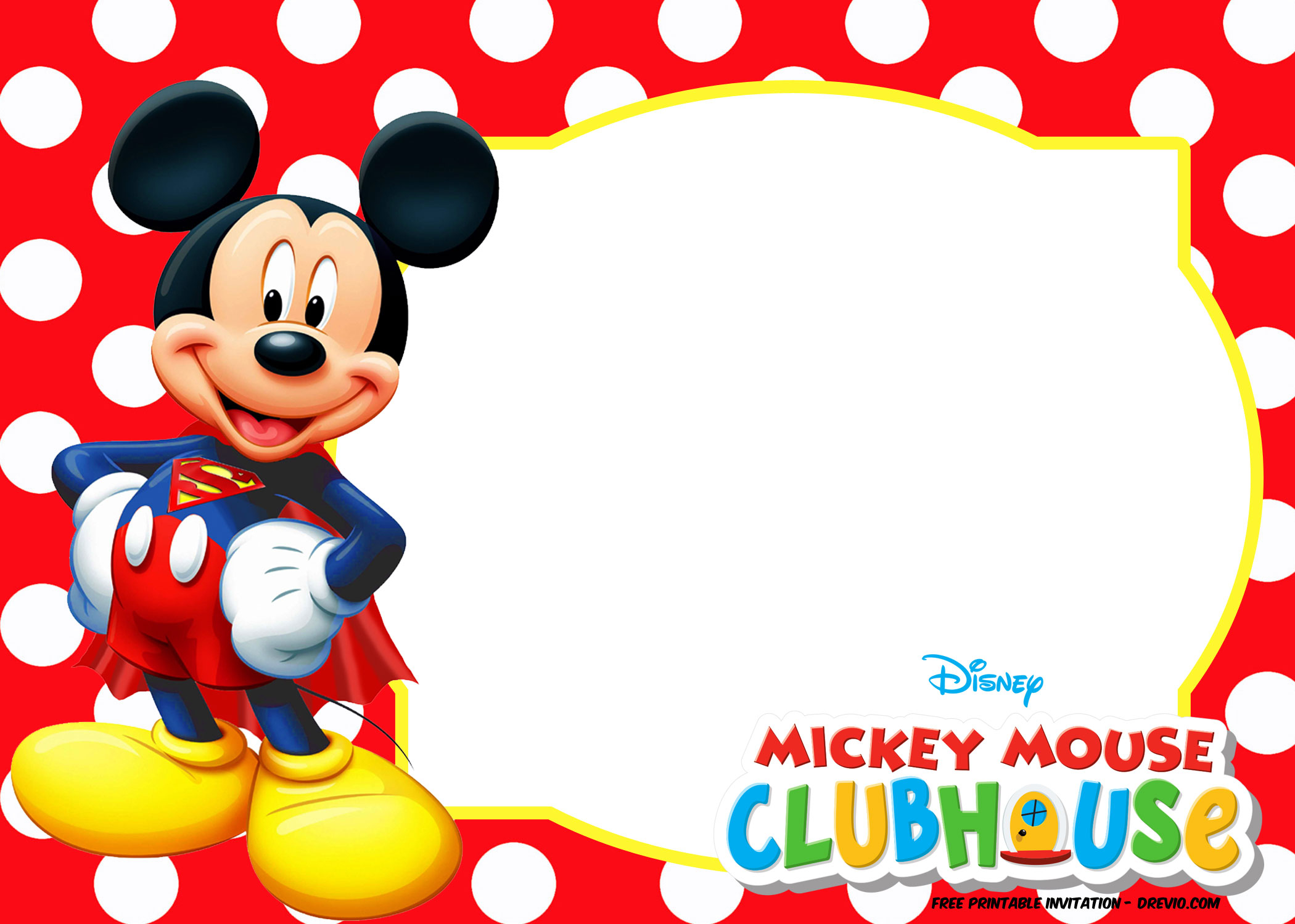 61 Special Mickey Mouse Clubhouse Blank Invitation Template Free throughout sizing 2100 X 1500