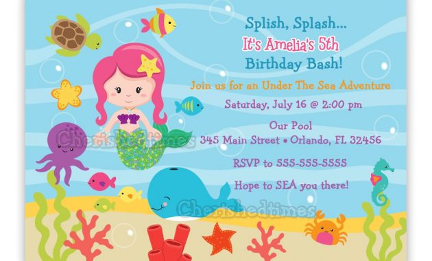 67 Customize Our Easy To Use Under The Sea Birthday Invitation with measurements 1133 X 843