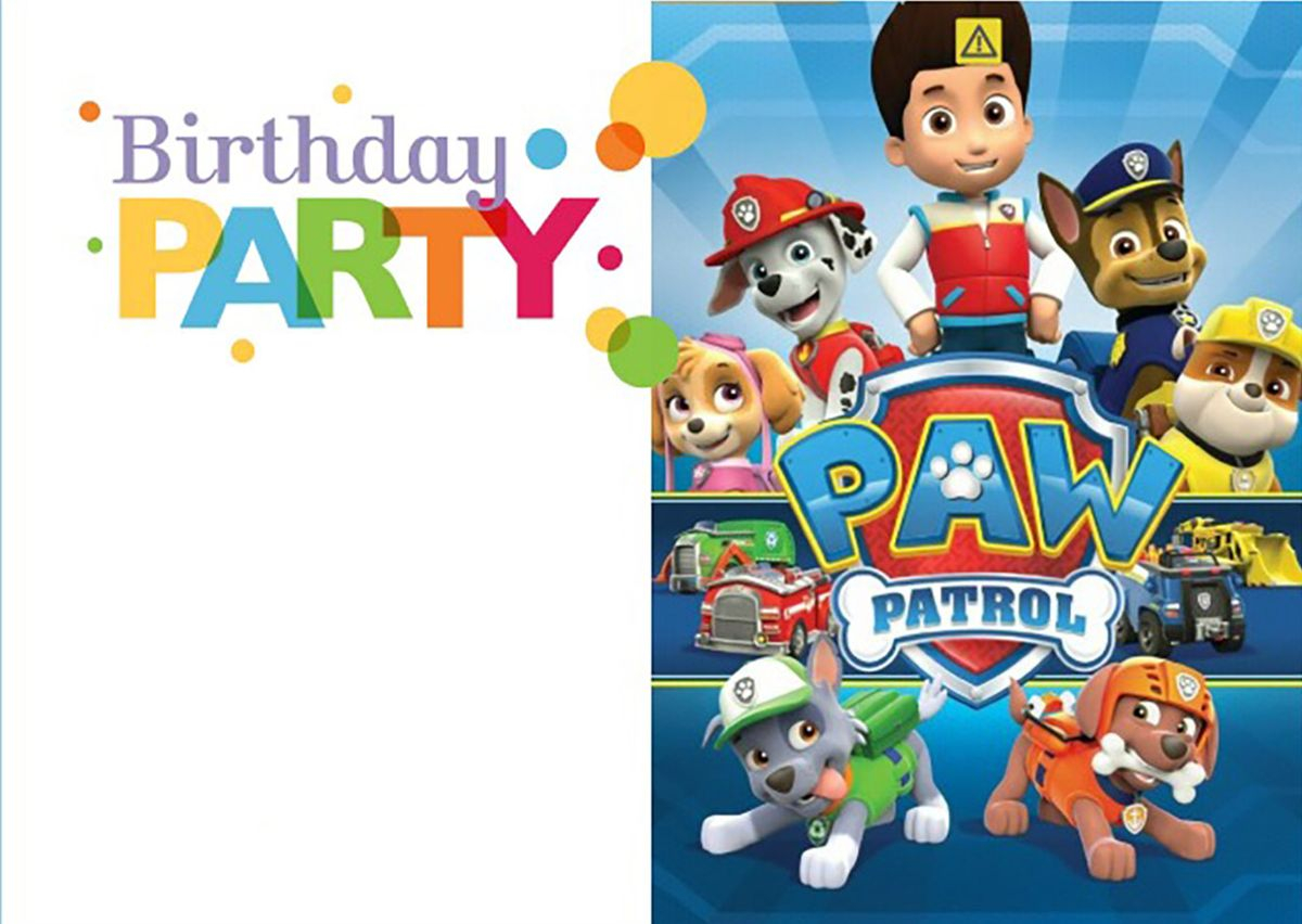 68 Find A Big Collection Of Free Paw Patrol Birthday Invitation with size 1200 X 852