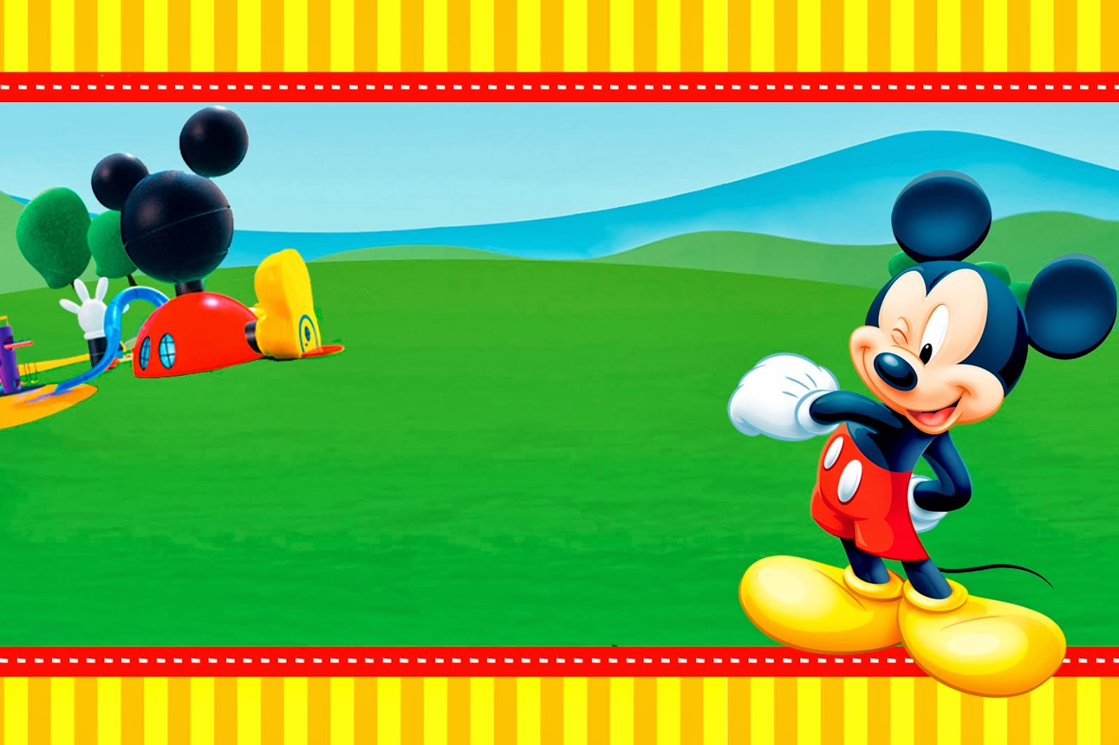 68 Make An Mickey Mouse Clubhouse Blank Invitation Template Free inside dimensions 1600 X 1066