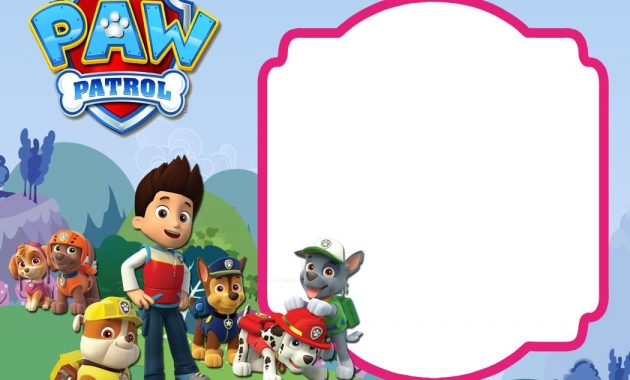 69 Create Your Own Free Paw Patrol Birthday Invitation Template within measurements 1050 X 750