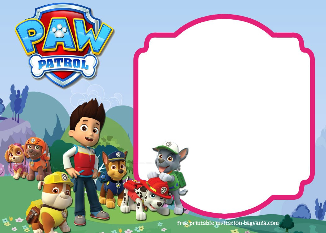 69 Create Your Own Free Paw Patrol Birthday Invitation Template within measurements 1050 X 750