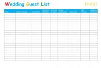 7 Free Wedding Guest List Templates And Managers for dimensions 1030 X 785