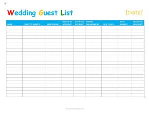 7 Free Wedding Guest List Templates And Managers regarding dimensions 1030 X 785