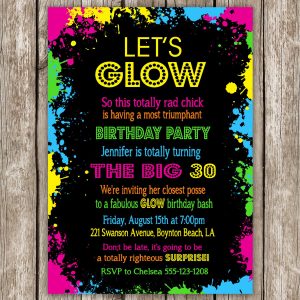 71 Create Custom Neon Party Invitation Template Creative Neon with regard to sizing 1500 X 1500