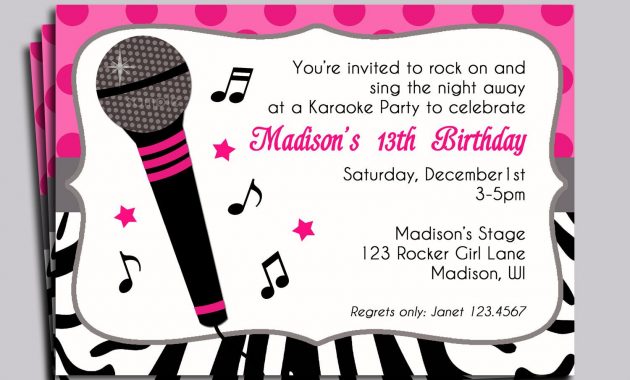 71 Customize Our Easy To Use Karaoke Party Invitation Template Photo within measurements 1500 X 1059