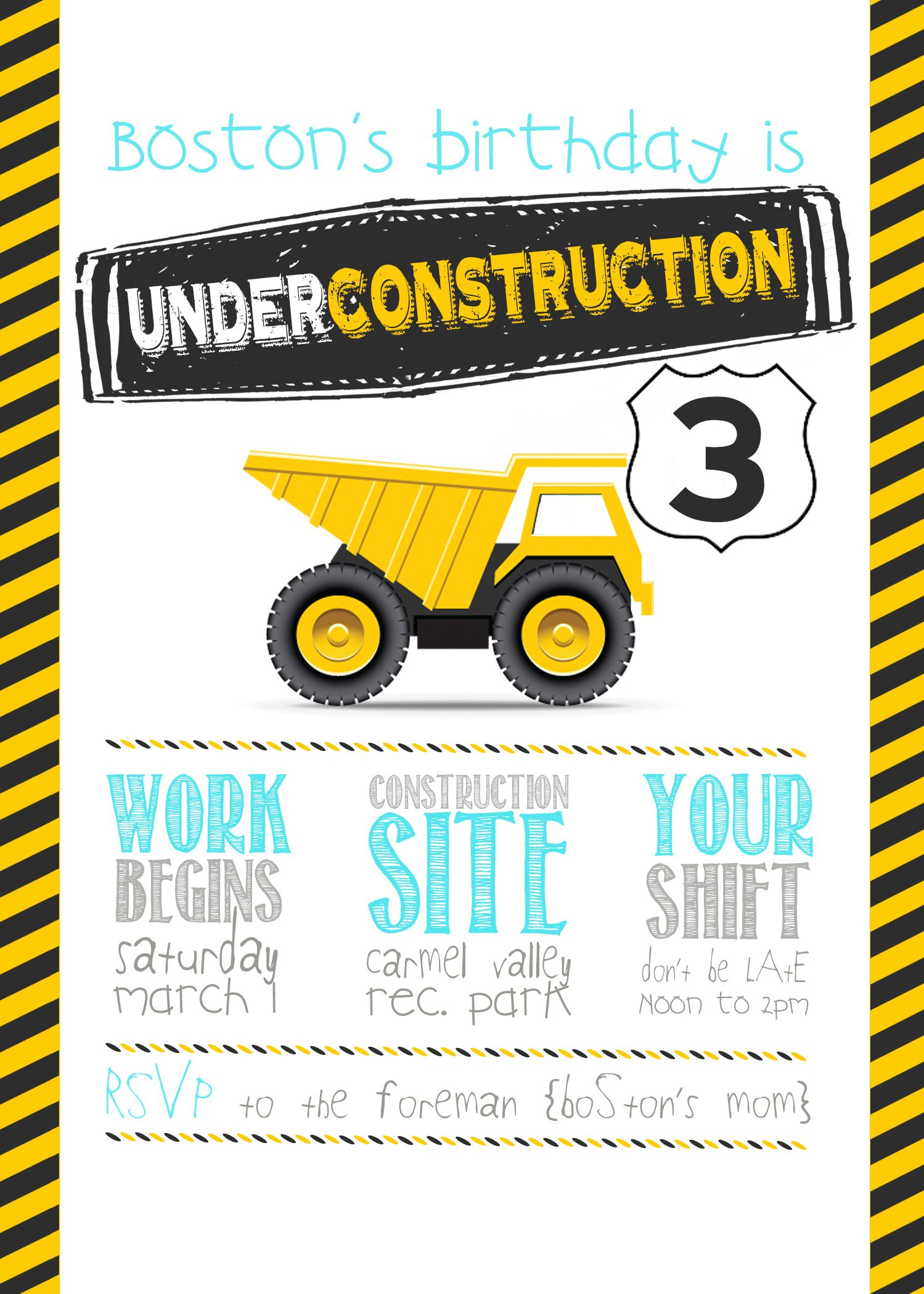 74 Create Amazing Construction Birthday Invitation Template Examples within size 1499 X 2099