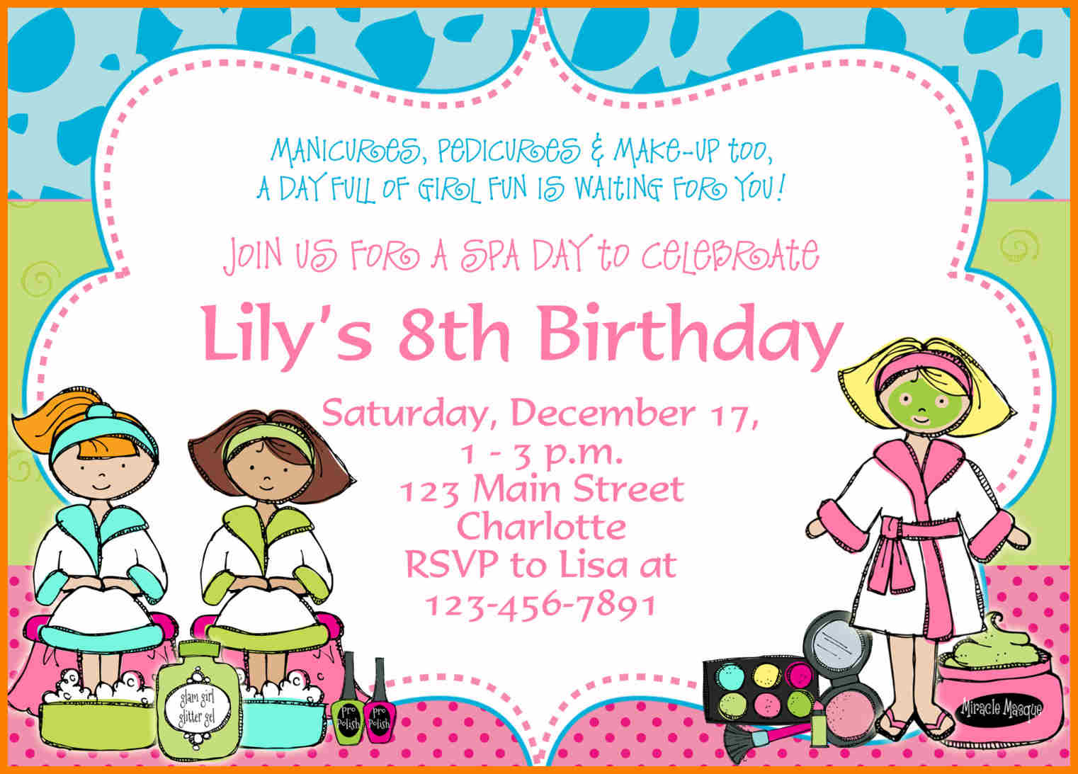 8 Brithday Party Invitation Weekly Template with regard to measurements 1522 X 1093