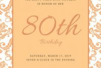 80th Birthday Invitations Templates Party Invitation Card In 2019 with regard to dimensions 756 X 1060