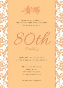 80th Birthday Invitations Templates Party Invitation Card In 2019 with regard to dimensions 756 X 1060