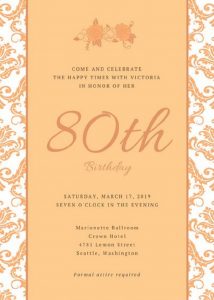 80th Birthday Invitations Templates Party Invitation Card In 2019 with regard to size 756 X 1060