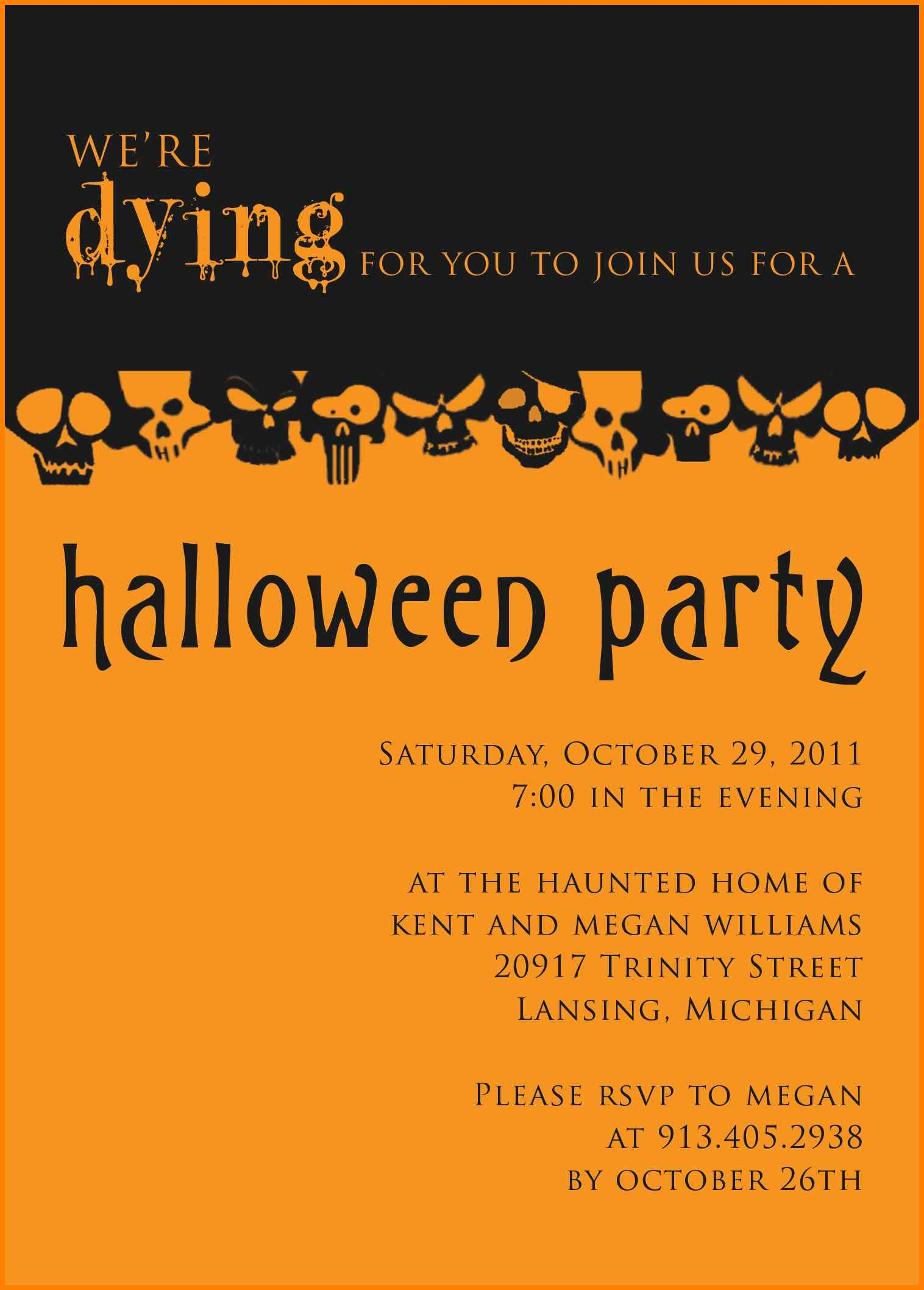 82 Create Custom Halloween Party Invitation Template Design Online throughout dimensions 1516 X 2116