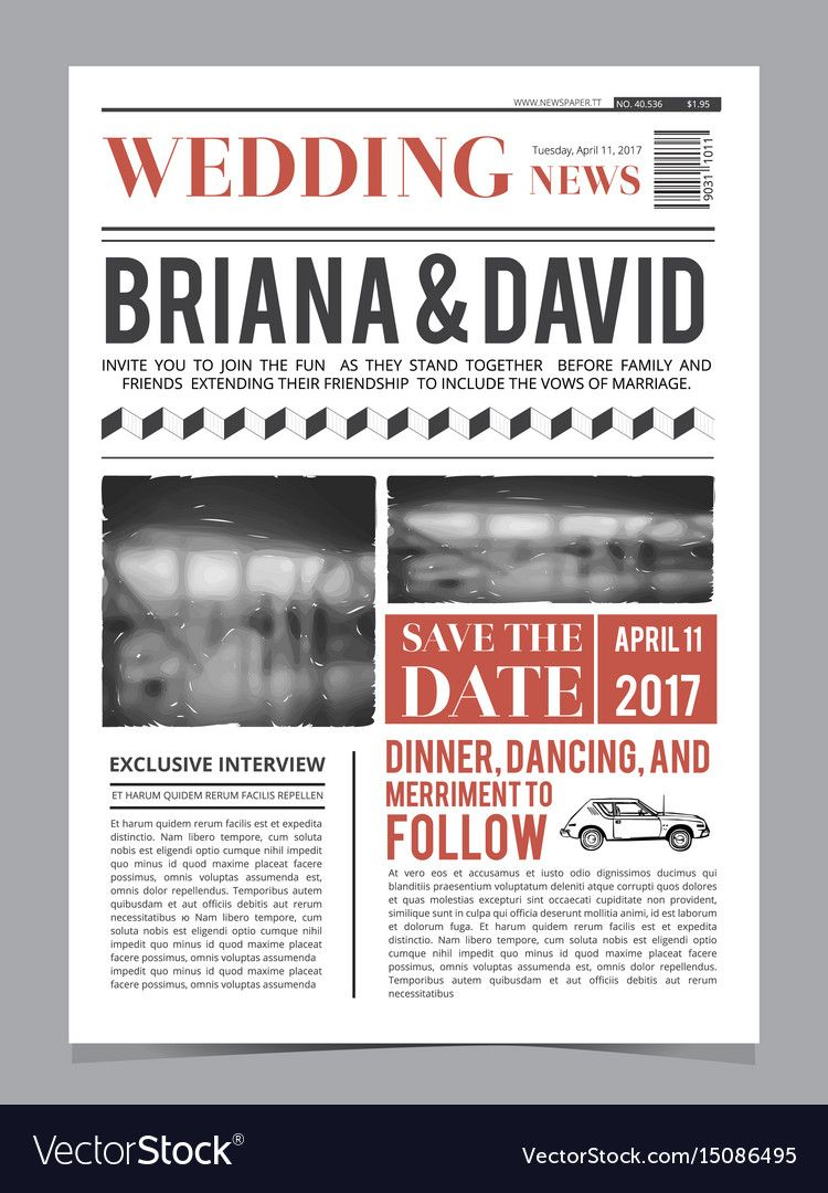 82 Special Newspaper Wedding Invitation Template Sample Newspaper pertaining to dimensions 750 X 1080