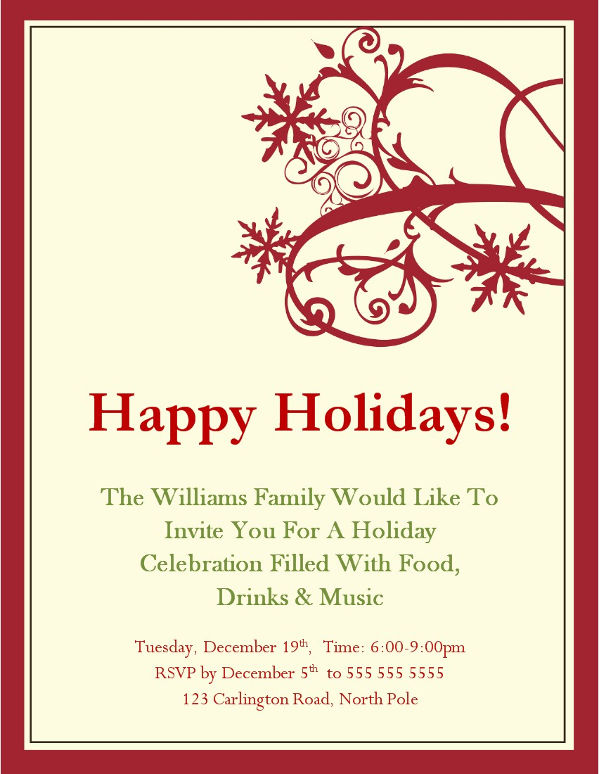 84 Create Custom Office Holiday Party Invitation Template Examples intended for sizing 852 X 1100