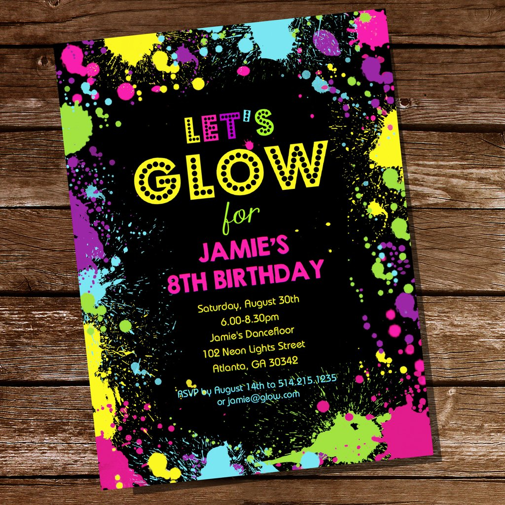 86 Create Custom Neon Party Invitation Template Photos For Neon throughout measurements 1024 X 1024