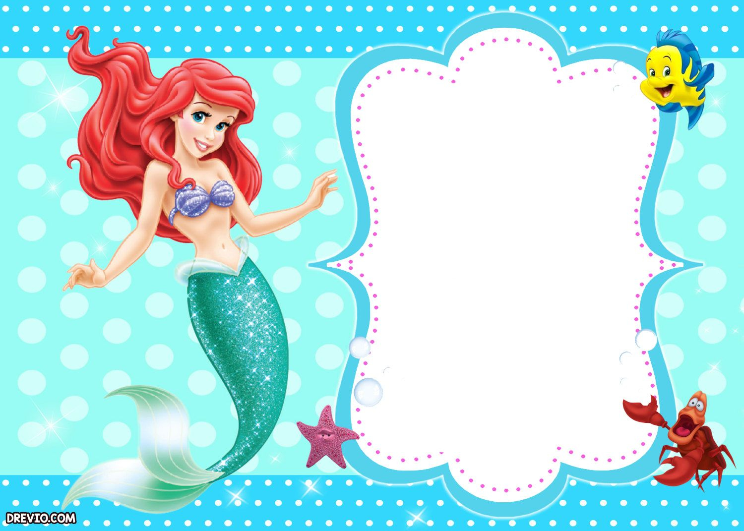 87 Special Little Mermaid Birthday Invitation Template Free Creative inside proportions 1500 X 1071