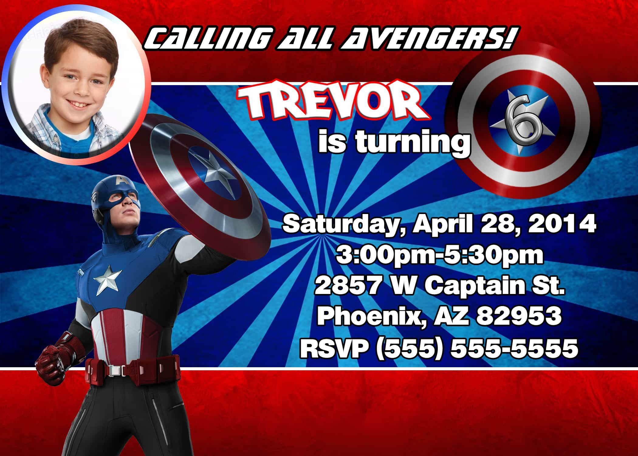 88 Make An Captain America Birthday Invitation Template To Meet with regard to measurements 2100 X 1500