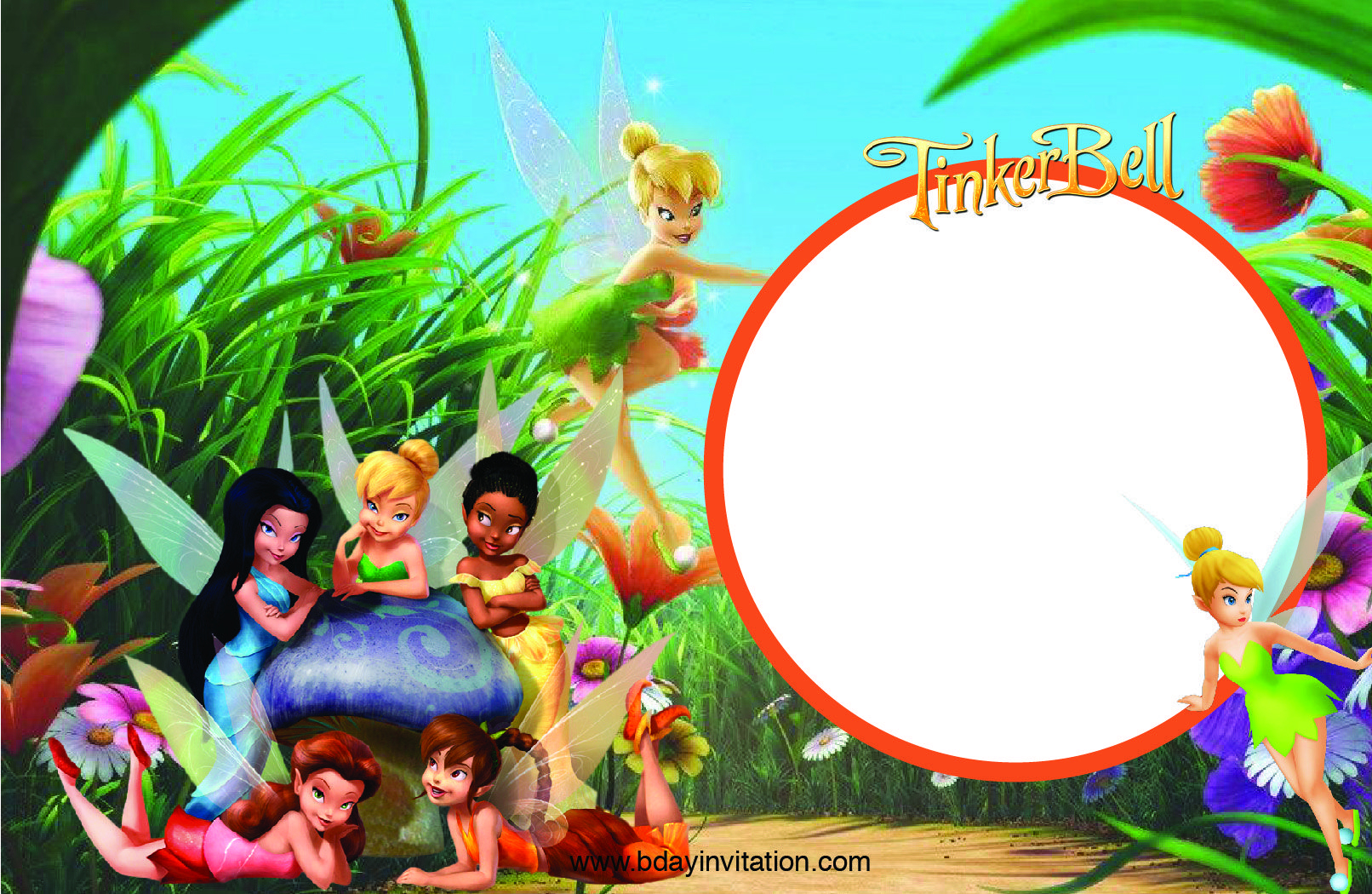 88 Make An Tinkerbell Birthday Invitation Template Free Printable intended for sizing 1612 X 1050