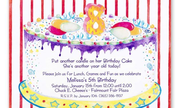 8th Birthday Party Invitations Wording Birthday Invitation For regarding measurements 1000 X 1000