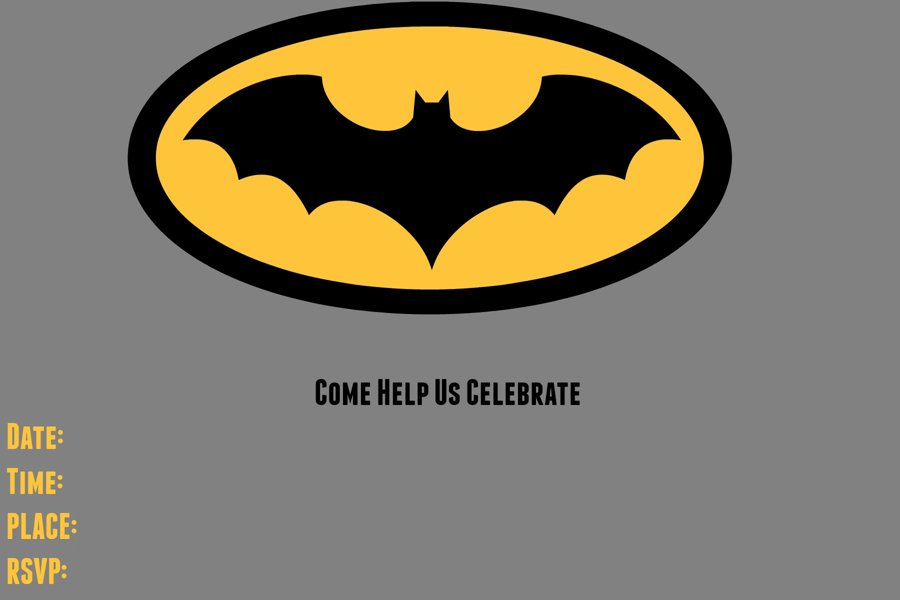 9 Awesome Batman Birthday Invitations Kittybalove in proportions 1800 X 1200