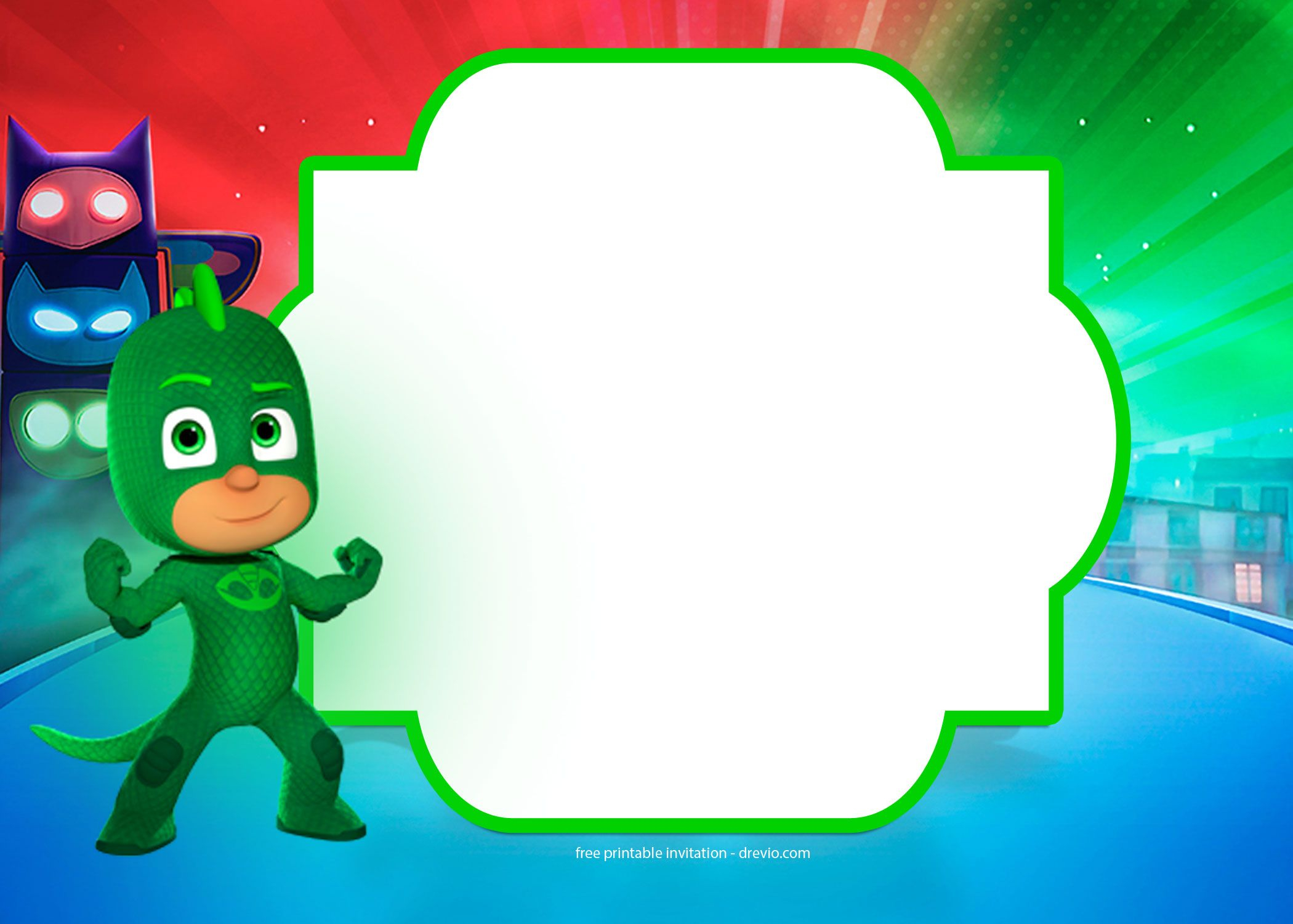 9 Free Pj Masks Birthday Invitation Templates Free Printable throughout size 2100 X 1500