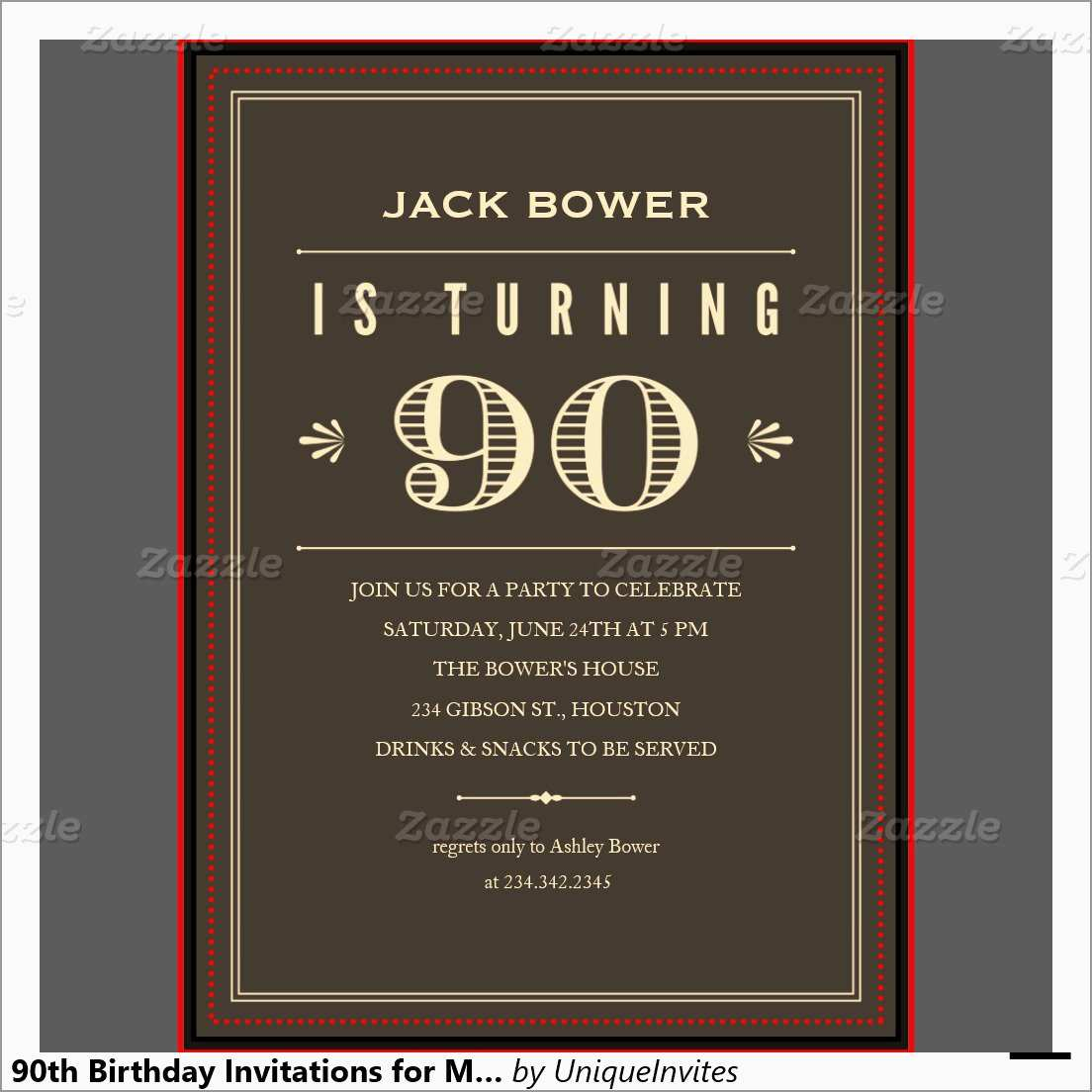 90s Party Invitations Template Free Inspirational 90th Birthday intended for proportions 1104 X 1104