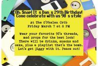 90s Party Invite 90s Party 90s Party Party Invitations with regard to size 1137 X 813