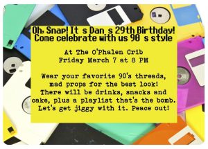 90s Party Invite 90s Party 90s Party Party Invitations with regard to size 1137 X 813