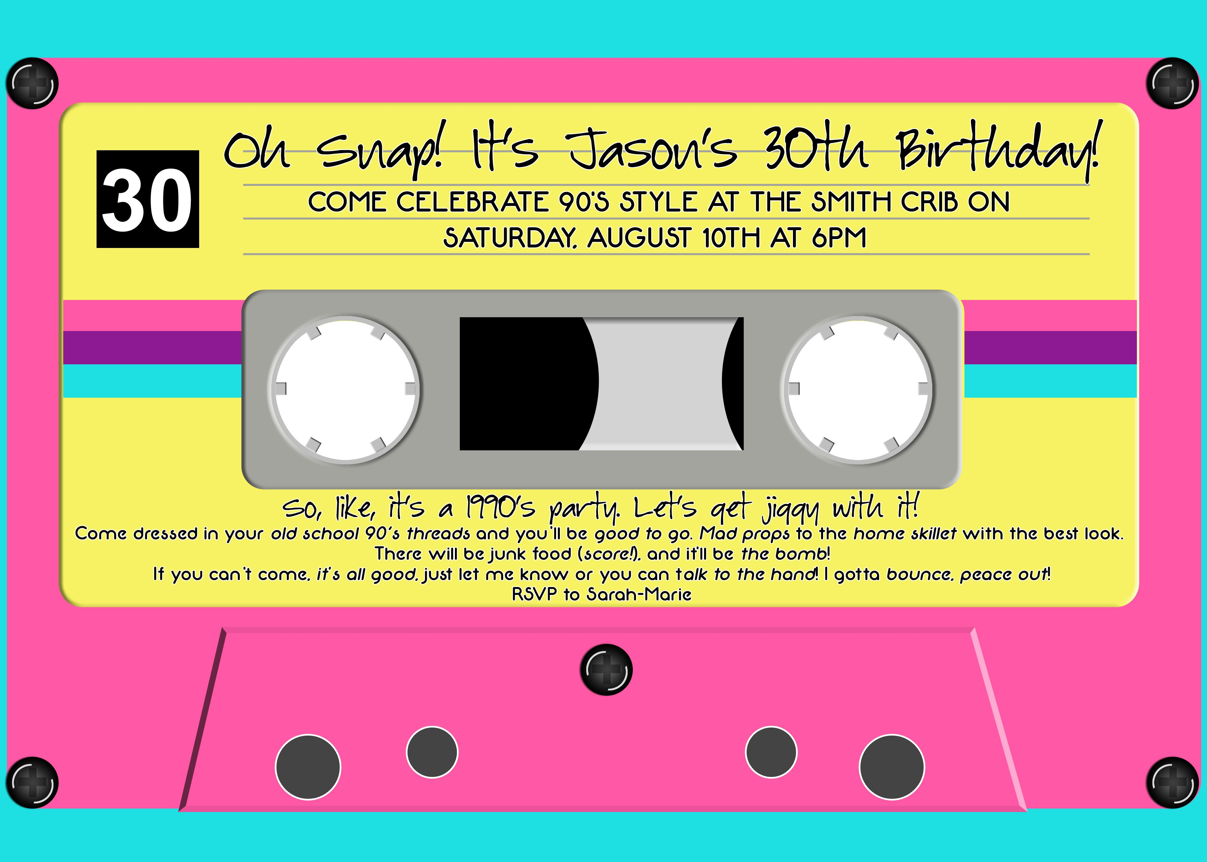 90s Party Invites All The 90s Catchphrases New Years Eve intended for size 4200 X 3000