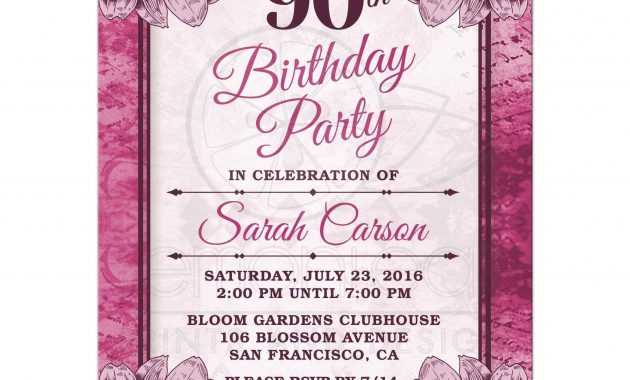 90th Birthday Party Invitations Templates Free Party Ideas In 2019 in sizing 2175 X 2175