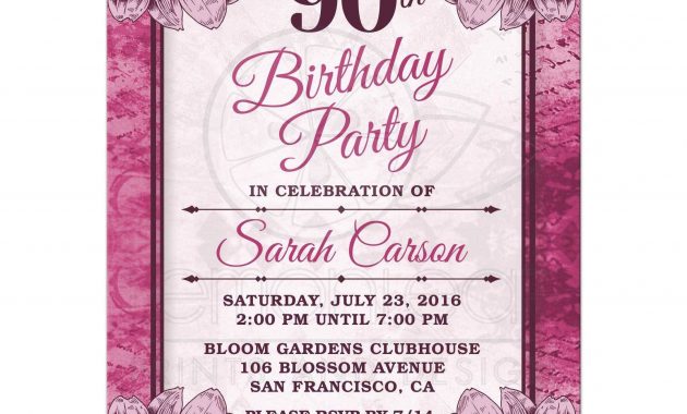 90th Birthday Party Invitations Templates Free Party Ideas In 2019 regarding proportions 2175 X 2175