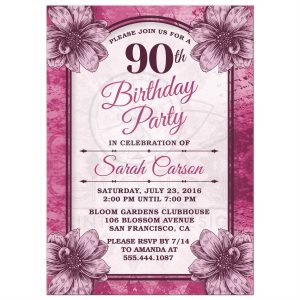 90th Birthday Party Invitations Templates Free Party Ideas In 2019 regarding proportions 2175 X 2175