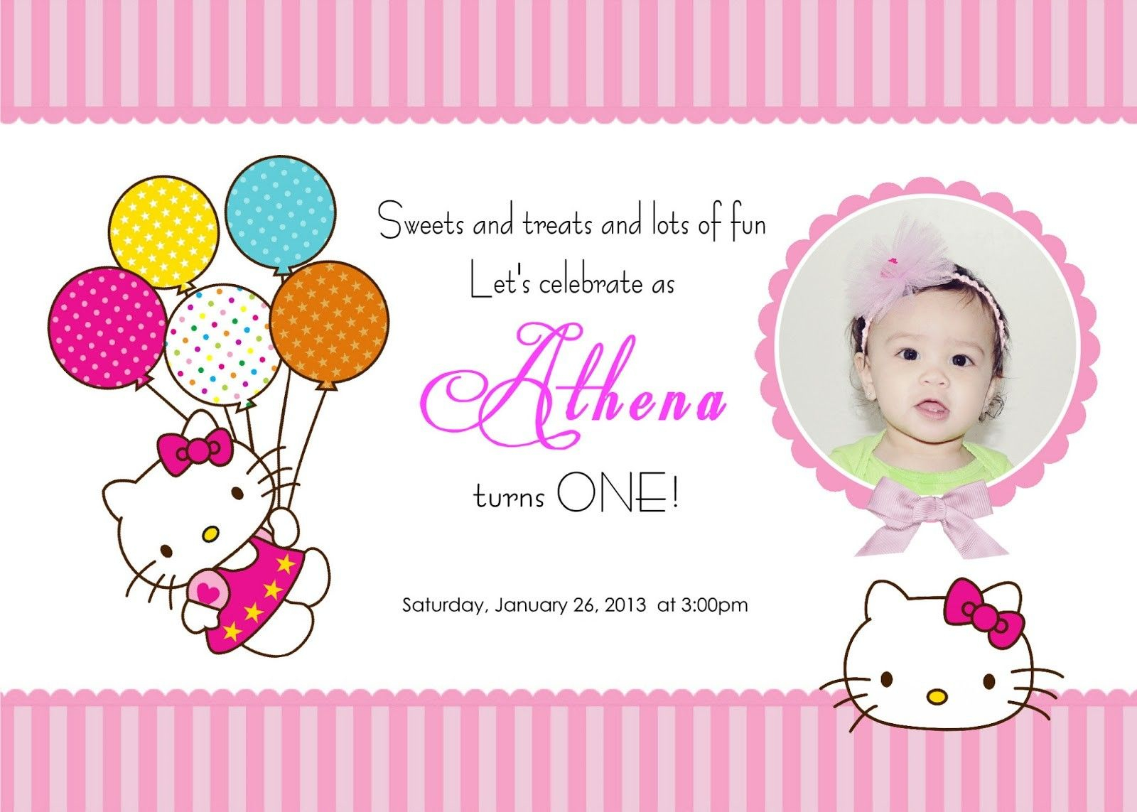 92 Make An Birthday Invitation Template Hello Kitty Sample For regarding size 1600 X 1143