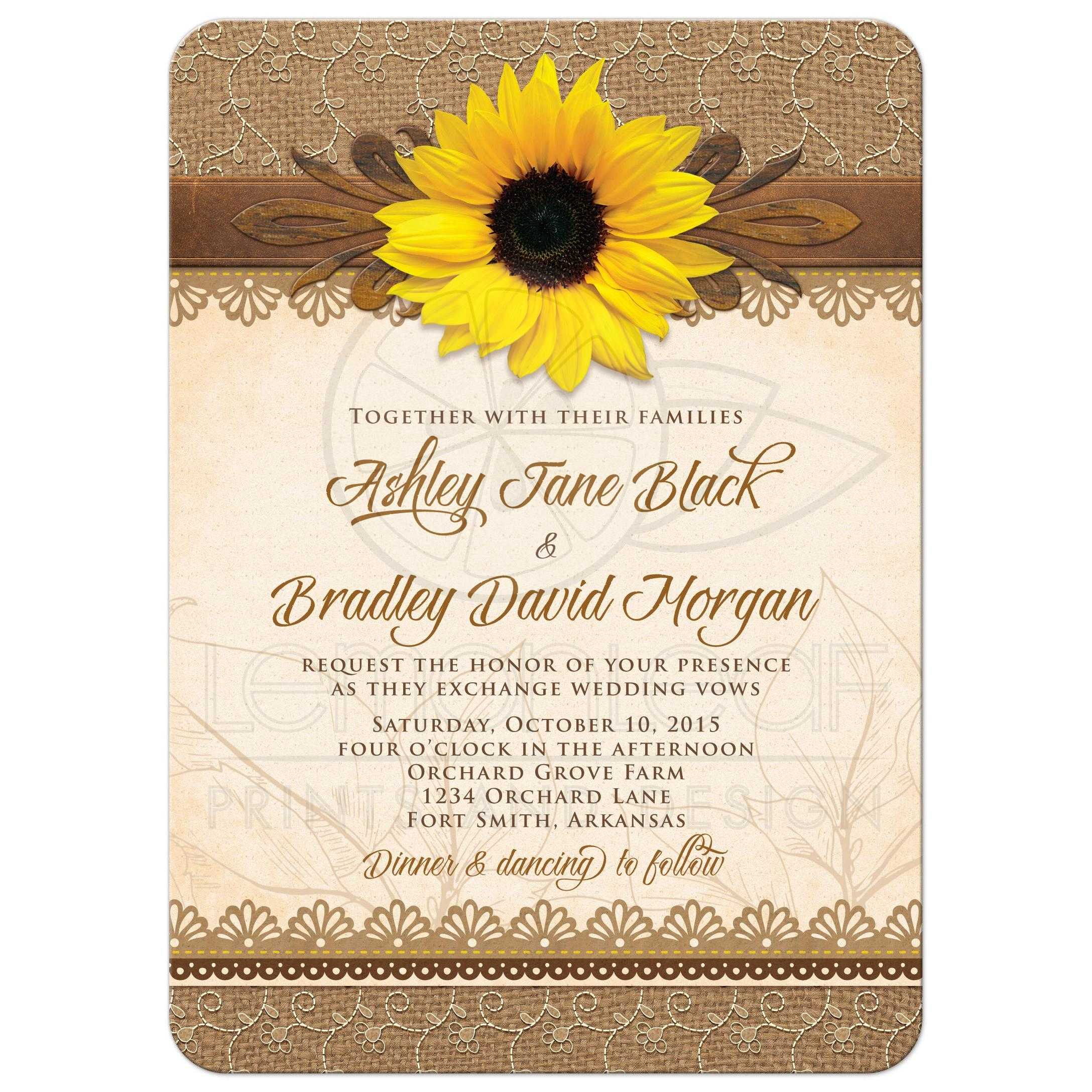 97 Create Amazing Sunflower Wedding Invitation Template Invitation inside dimensions 2175 X 2175