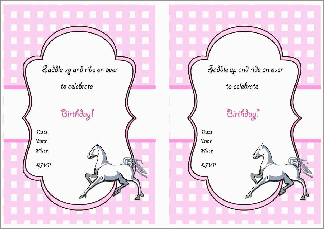 99 Customize Our Easy To Use Horse Birthday Invitation Template in measurements 1228 X 868